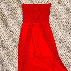 Strapless High Low Romper